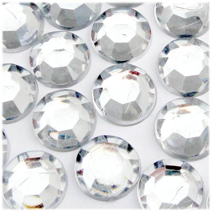 The Crafts Outlet 72pc Rhinestones Round 20mm - Flatback Olive Green EGR