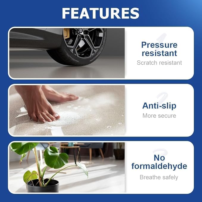 Epoxy Colored Sand Floor Paint, Epoxy Floor Paint for Concrete, High Gloss Marble Effect Coating, Waterproof Non-Slip Concrete Paints, Suitable for Indoor/Outdoor Use (Yellow,16 oz/0.5 kg)