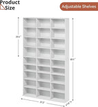 DVD Storage Shelf with Adjustable Shelves, 8-Tier Modern Media Tower for CDs, DVDs, Video Games, DVD Rack Cabinet Organizer for Living Room, Bedroom, Office