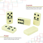 ERLLE - Premium Double 6 Dominoes Set, Classic Domino Game with Leather Case, Domino Set for Adults & Kids, Durable, Travel-Friendly, and Easy to Read Tiles