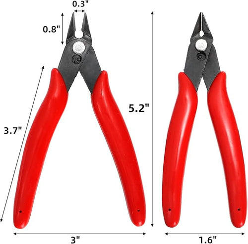 10 Pack 170 Wire Cutters, 5 Inch Small Precision Flush Cut Pliers with Spring, Micro Diagonal Side Cut Nippers, Sharp Wire Clippers for Electronics, Jewelry Making, Zip Ties, Soft Copper Wire