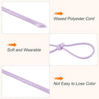 MECCANIXITY Waxed Cord 0.8mm Waxed Polyester Cord 175 Yard Wax String for Bracelet Making,Necklaces, Beading,Jewelry Making and DIY Crafts(Light Purple)