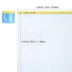 uxcell Pre-Taped Masking Film, 1.8ft x 82ft Plastic Paint Drop Cloth with Medium-Tack Painters Tape for Painting Spraying Protection Blue Film 3Pcs