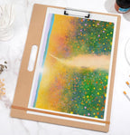Drawing Board - 14" x 17.8" Sketch Board with Handle for Drafting Art - Portable Clipboard for Class or Studio Fit in Artists Tote