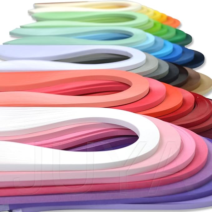 JUYA Single Color Paper Quilling Strips Set 42 Colors 100 Strips per Pack 2/3/5/7/10 mm Width Available 42 colors, width 7 mm (0.28 in)