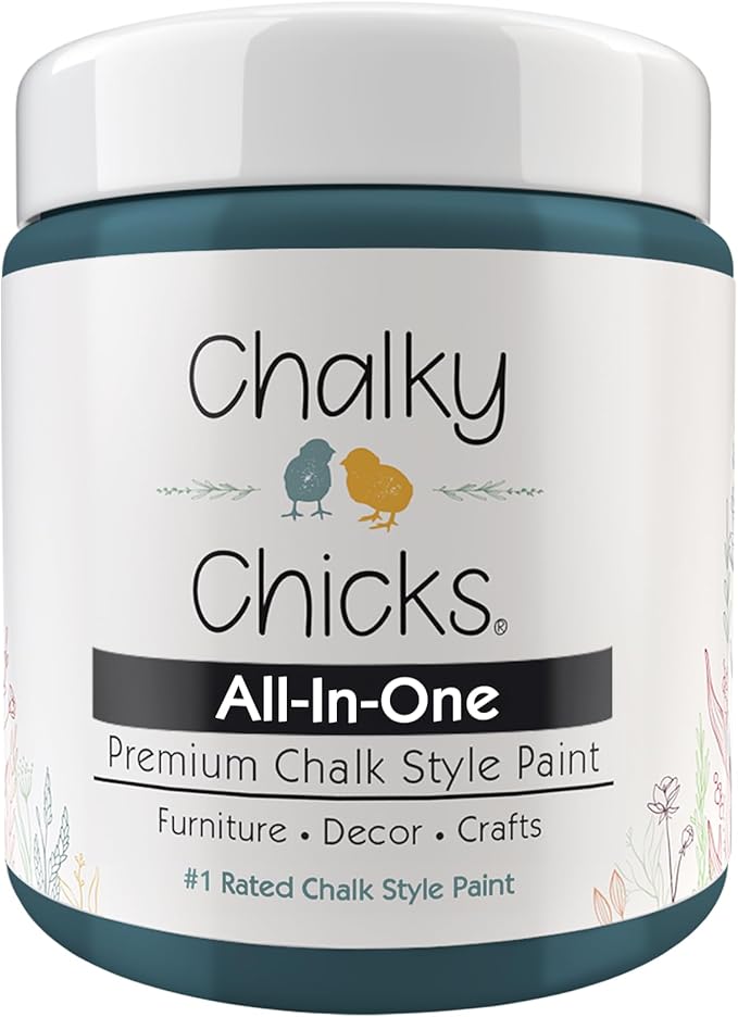 Chalky Chicks All-in-One Chalk Paint for Furniture or Cabinet - 4 Fl Oz - Matte Finish Jaded (Jade) for Metal, Wood Furniture Paint - No Sanding All-in-One for Home Decor & Crafts, USA Made