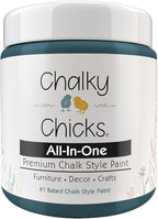 Chalky Chicks All-in-One Chalk Paint for Furniture or Cabinet - 4 Fl Oz - Matte Finish Jaded (Jade) for Metal, Wood Furniture Paint - No Sanding All-in-One for Home Decor & Crafts, USA Made