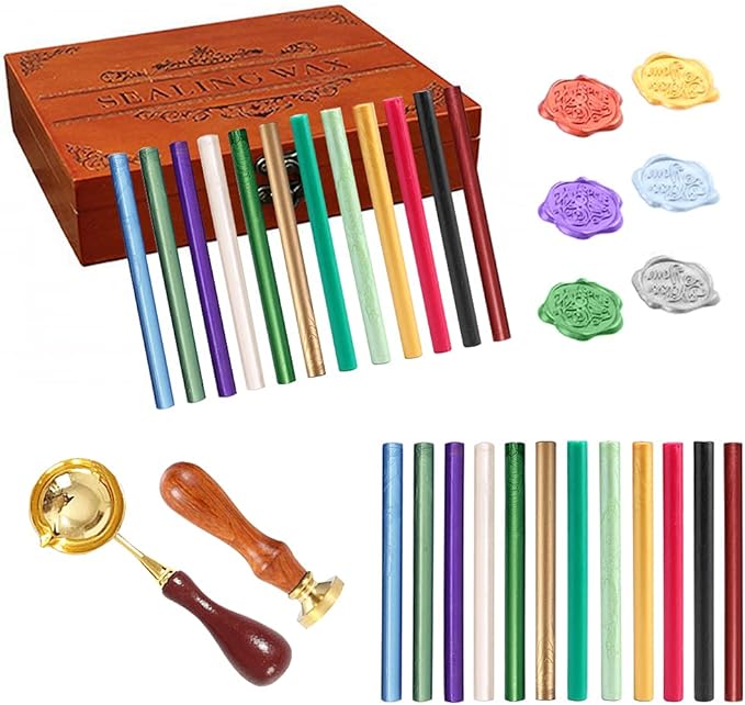 Wax Seal Sticks, Afobby 15 Pieces Glue Gun Sealing Wax Sticks for Wax Seal Stamp,Pine Green Wax Sealing Sticks for Wedding Invitations, Cards, Envelopes