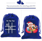 HRX Package 20pcs Velvet Jewelry Bags, 5x7 inch Blue Cloth Gift Drawstring Pouches Baggies Sacks for Dice Ornament