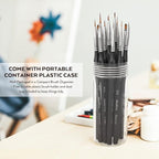 Nicpro 15 PCS Micro Fine Detail Paint Brush Set, Small Miniature Fine Tip Detail Brushes Kit for Acrylic Oil Watercolor, Models, Paint by Numbers, Miniature Painting, Craft, Rock Painting (Black)