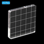 PATIKIL 2" x 2" Acrylic Stamp Block, 2 Pack Clear Stamping Block with Grid Lines Decorative Mounting Blocks Square for Scrapbooking DIY Crafts Card Making
