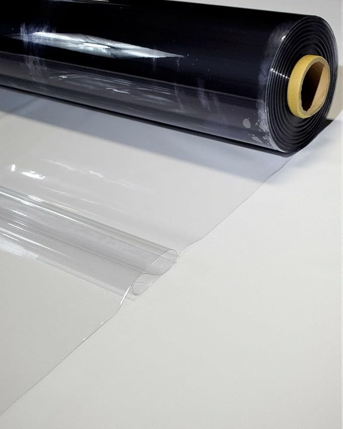 Metro Screenworks Fire Retardant Clear Vinyl Roll (Partial) - Clear Marine Vinyl 20 Gauge Sheet - 54-in x 8 Yards - Double Polished Heavy Duty Plastic Sheeting - Windows, Boats, Greenhouse, & More