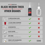 STARBOND Black Medium-Thick CA Glue, Premium Cyanoacrylate Super Glue, Knot Filler 500 CPS Viscosity, for Woodworking, Woodturning, Carpentry, Guitar, RC, Hobby, 2oz