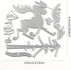 Lapoo Festivals Metal Cutting Die for Scrapbooking - Durable, Cut Stencils for DIY Scrapbook Photo Album Decorative Paper Card, Card Making Supplies, Embossing (Deer and The Tree 4.6 x 4.3 in)