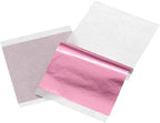 uxcell 100pcs Leaf Sheets, 3.5" x 3.5" Foil Sheets Paper Sheets for DIY Crafts Painting Nails Resin Furniture Decoration(Light Pink)