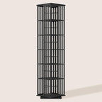 XIMN 360° Rotating Bamboo CD/DVD Shelf - 6-Tier Space-Saving Media Storage Cabinet for Movies, Organizer with Super Compact Design (Black, 6 Tier)