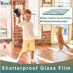 UV 99% Security and Safety 4 Mil Clear Window Film Shatterproof Anti Shatter Tempered Glass Film for Home and Office Windows (Clear, 36 in x 100 FT)