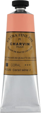 Charvin Extra Fine Oil Paint, Coral 60 ml - Triple-Milled, Rich Texture, Poppy Oil-Based, Light-Fast, Handmade, Archival Quality