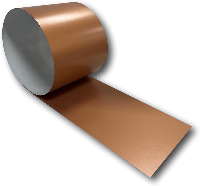 Eagle 1-24 Gauge KYNAR 500 Sheet Metal Flashing Rolls-10 FT Long-Heavy Duty-Commercial Grade-Roofing Flashing, Fascia Cover, Coping Cap-Multiple Sizes (24" x 10 FT, Copper Penny (Painted))