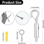 Picture Hanging Wire Adjustable Wire for Hanging Heavy Mirror 5m x 2mm Mirror Frame Hangings Kit with D Ring 4 Expansion Screws 4 Pcs Screws Self Tapping Eye Heavy Duty Stainless Steel Rope for Lamps