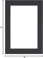 8x10 Mat Bevel Cut for 5.5x8.5 Photos - Acid Free Black Precut Matboard With Backing Board and Crystal Clear, Self Seal Photo Mat Bag - For Pictures, Photos, Framing - 4-ply Thickness