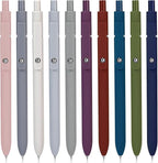10Pcs Quick Dry Ink Pens,Retractable Gel Ink Pens,Fine Point Rolling Ball Gel Pen,Premium Smooth Writing Pens,0.5mm Cute Kawaii Pens for School Home Office Diary,Assorted Vintage Colors,Black Refill