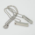 StayMax Rectangle Bar Engraving Blanks Stainless Steel Engraving Blank with Ball Chain 5 Pack