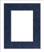 8x10 Mat Bevel Cut for 6x8 Photos - Acid Free Navy Suede Precut Matboard With Backing Board and Crystal Clear, Self Seal Photo Mat Bag - For Pictures, Photos, Framing - 4-ply Thickness