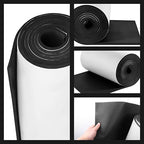 Adhesive Foam Padding Roll Closed Cell Sponge Neoprene Insulation Board Foam Sheet Pad with Sticky Back for Anti Vibration, Anti-Slip, DIY Crafts, Gaskets, Cosplay, Costume (Black, 12x59x3/4 inch)