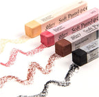 6pcs Square Black Soft Pastel Set, Professional Artist's Sketching Chalk Pastels Sticks Oil Painting Kit Art Crayons Non Toxic Individual Color Drawing Soft Pastels for Artist,Beginner