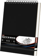 9" x 12" Sketch Book, Top Spiral Sketchbook Hardcover, 68lb (100gsm) Drawing Paper Pad & Sketch Paper, 1-Pack Sketch Pads for Drawing for Adults, Professional Art Supplies for Teens & Artist Gifts.