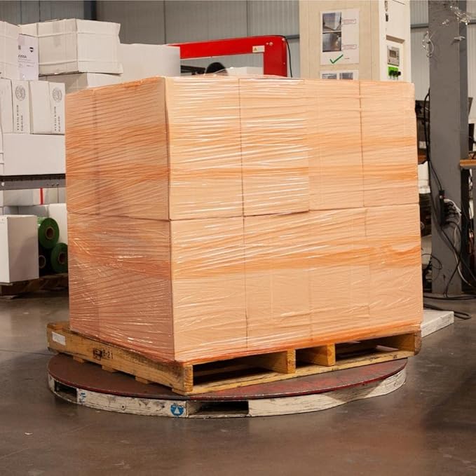 PSBM Orange Stretch Wrap, 15 Inch x 1476 Feet, 144 Pack, Tinted Pre-Stretched Shrink Wrap Film for Moving, Packaging, Pallet Wrapping