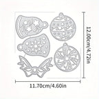 Lapoo Festivals Metal Cutting Die for Scrapbooking - Durable, Cut Stencils for DIY Scrapbook Photo Album Decorative Paper Card, Card Making Supplies, Embossing (Christmas Bells and Bows 4.7 x 4.6 in)