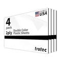 Trotec TroLase | 12"x24"x1/16", 4 Pcs | Gloss White/Black | 2 Ply | Modified Acrylic | Laser Engraving Double Color Plastic Sheet | Engraving Blanks for Laser, Saw, Guillotine | Made in USA