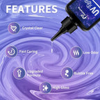UV Resin 400g, Hard Type Clear Beginner-Friendly Kit, Upgraded Formula & Crystal Clear for Jewlery Making, 100g*4 Resin UV Kit with for Earring, Pendant, DIY