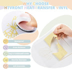 HTVRONT Boho HTV Vinyl Bundle - 12 Pack 12" × 3FT Heat Transfer Vinyl for T Shirts, Pastel Iron on Vinyl Compatible with Cricut Cutting Machine, Easy to Use HTV with 12 Macarons Color