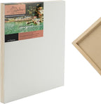 Da Vinci Pro Ultra Smooth Wood Canvas Gesso Board - 3/4" Deep, 5x5 Single White Acrylic Polymer Gesso Panels for Painting Fine Portraits and Ultra Fine Detail Illustrations and Artwork