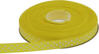 Polka Dot Grosgrain Ribbon 25 Yard Each Roll 100% Polyester (3/8", Yellow)