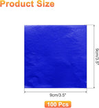 uxcell 100pcs Leaf Sheets, 3.5" x 3.5" Foil Sheets Paper Sheets for DIY Crafts Painting Nails Resin Furniture Decoration(Dark Blue)