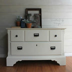 Dixie Belle Paint Company Chalk Finish Furniture Paint - Buttercream (32oz) - Matte Creamy White Chic Chalk Mineral DIY Furniture Paint