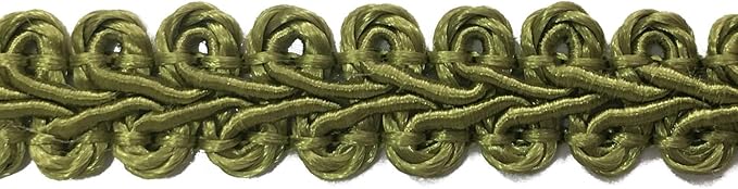 BEL AVENIR Braid Trim 1/2 inch 13.6 Yards French Gimp Basic Sewing Polyester DIY Crafts Costume Home Decorative (Green)