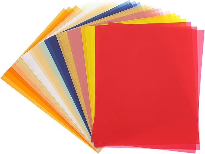 PATIKIL 30 Sheets Vellum Paper 8.5x11inches, Printable Translucent Paper 100GSM Colored for Invitations Laser Inkjet Printing Card Making Crafting Wedding Tracing, Multicolored