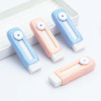 M&G 4 Pack Pencil Erasers Sliding Retractable Eraser, Soft Cute Erasers Push Pull Large Rubber Erasers for School Students Kids Office Home Supplies (Blue+Pink)
