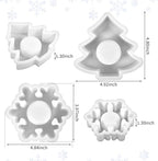 2PCS Christmas Resin Molds Christmas Tree Candle Holder Resin Molds Snowflake Silicone Resin Mold for Tea Lights Epoxy Resin Mold for Home Table Decorations Xmas Decor