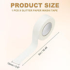 PATIKIL 1 Roll Glitter Paper Washi Tape, Washi Decorative Tape for Crafts, White