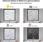 NINETREX Window Privacy Film,3D Stained Glass Window Film,Decorative Window Covering Sun Blocking Vinyl Static Cling Anti-UV Heat Control for Home Decor,Tulip 17.5 x 78.7inch
