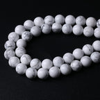 32pcs 12mm AAA Natural Stone Beads White Howlite Turquoises Round Loose Beads for Jewelry Making DIY Bracelet (White Howlite Turquoises, 12mm)