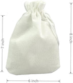 Palmhomee Pack of 25 Burlap Gift Bags with Drawstring Linen Jewelry Pouches Wedding Hessian Jute Bags for Birthday and Treat Pouches Party Wedding Favors Gift (6x8 Inch, White)