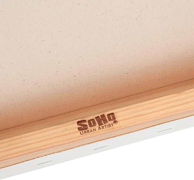 SoHo Urban Artist, 6x6 Heavyweight Stretched Cotton Canvas for Painting - 1.5" Deep- 3 Pack, Triple Primed, 100% Cotton Canvas, Archival, Universal Primed for Oil, Acrylic, Alkyd, Mixed Media