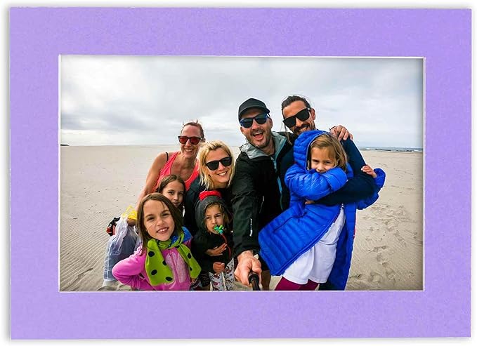 Poster Palooza 8.5x11 Mat Bevel Cut for 7x9 Photos - Acid Free Light Purple Precut Matboard - For Pictures, Photos, Framing - 4-ply Thickness